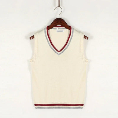 Ärmellose Strickweste mit V-Ausschnitt