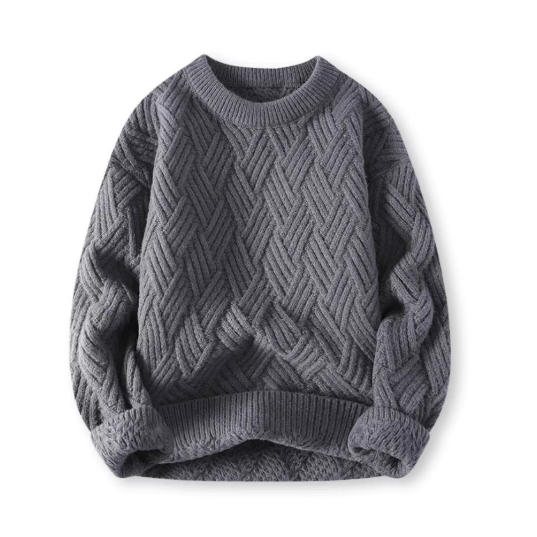 Herren Zopfmuster-Pullover aus Wollmischung - Klassisch & Warm