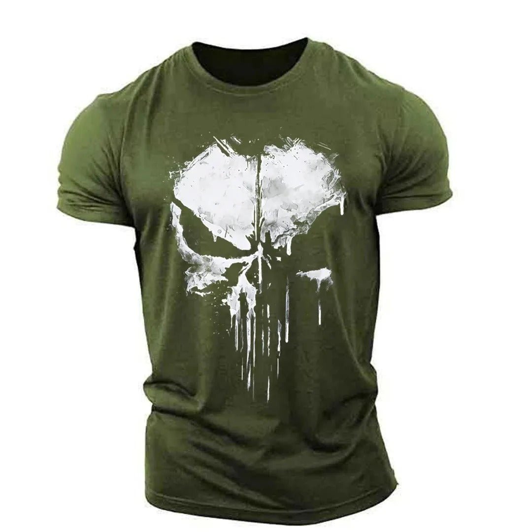 Herren Totenkopf T-Shirt  - Rundhals