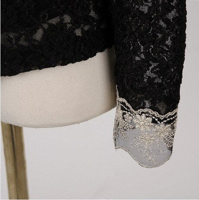 Bella | Elegante Bluse mit Netz & Stickerei