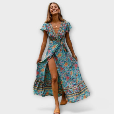 Sylenna – Boho-Maxikleid mit Blumenmuster