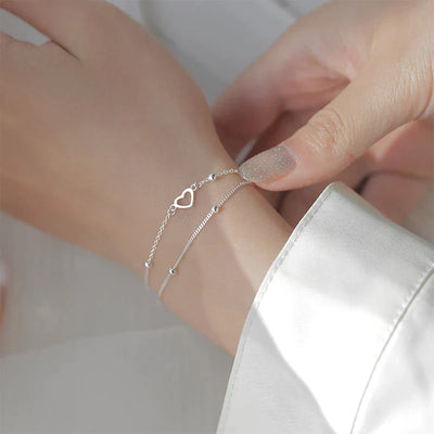 Verstellbares Herz-Armband aus Silber