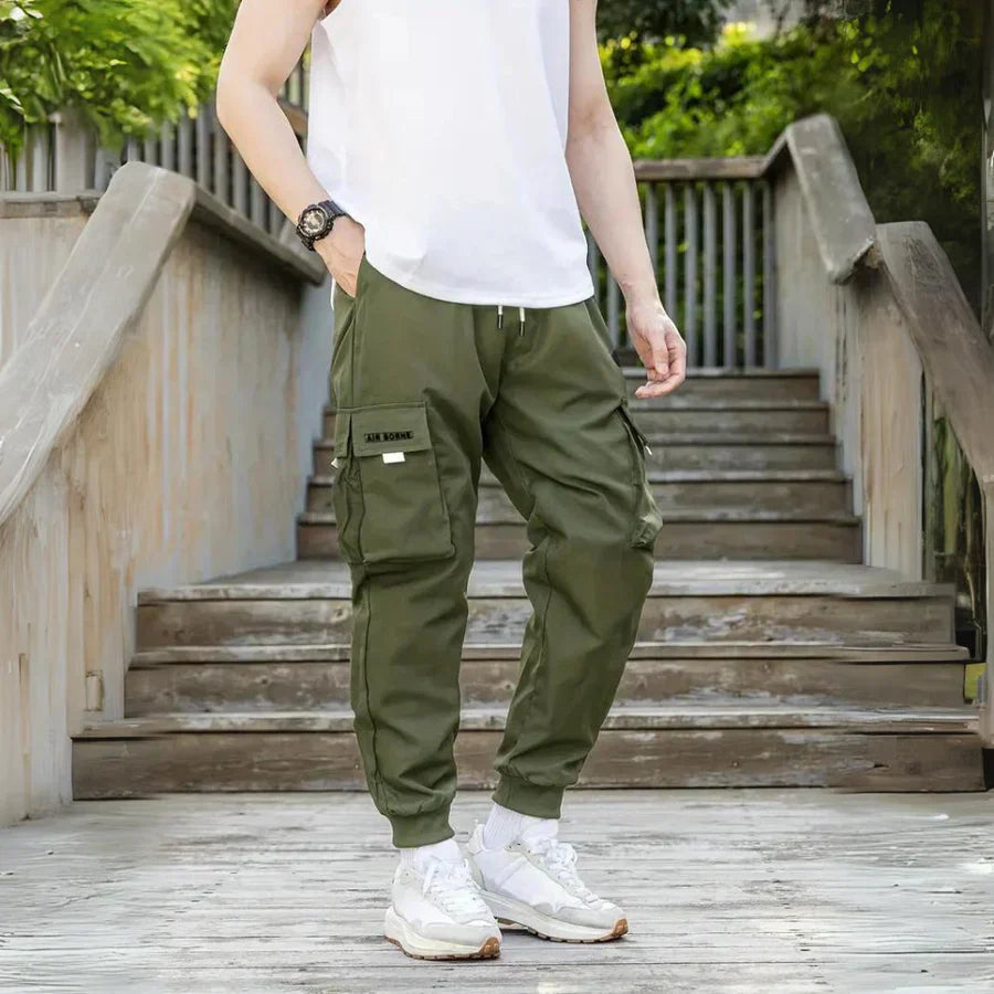 Athanasios - stylische Herren cargohose mit verstellbarem kordelzug