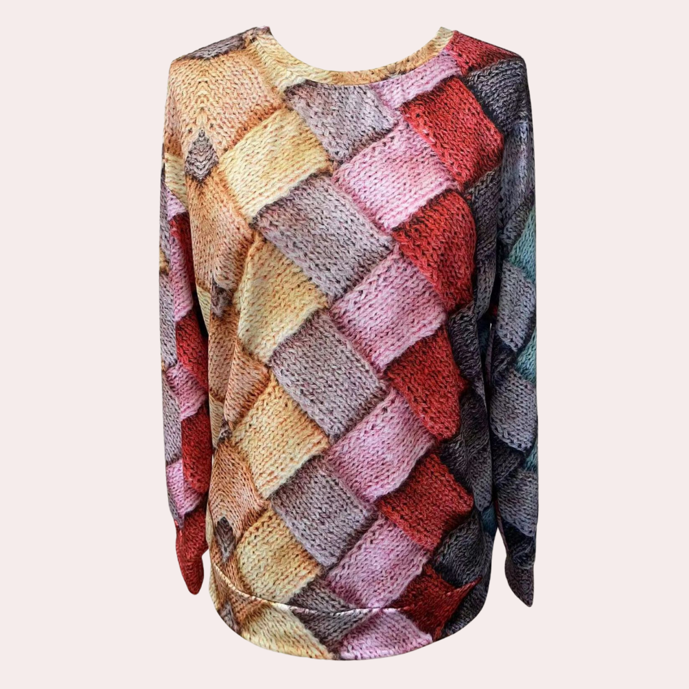 Bunter Strickpullover für Damen | Lässig