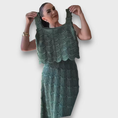 Lunara – Zweiteiler mit Häkelmuster aus Top und Rock