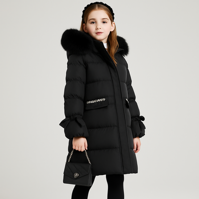 Astrid | Luxuriöser Wintermantel für Mädchen mit Kunstfellkapuze