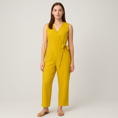 Ärmelloser Aurora-Overall mit integrierten Knoten-Details – Elegantes Ein-Stück-Outfit