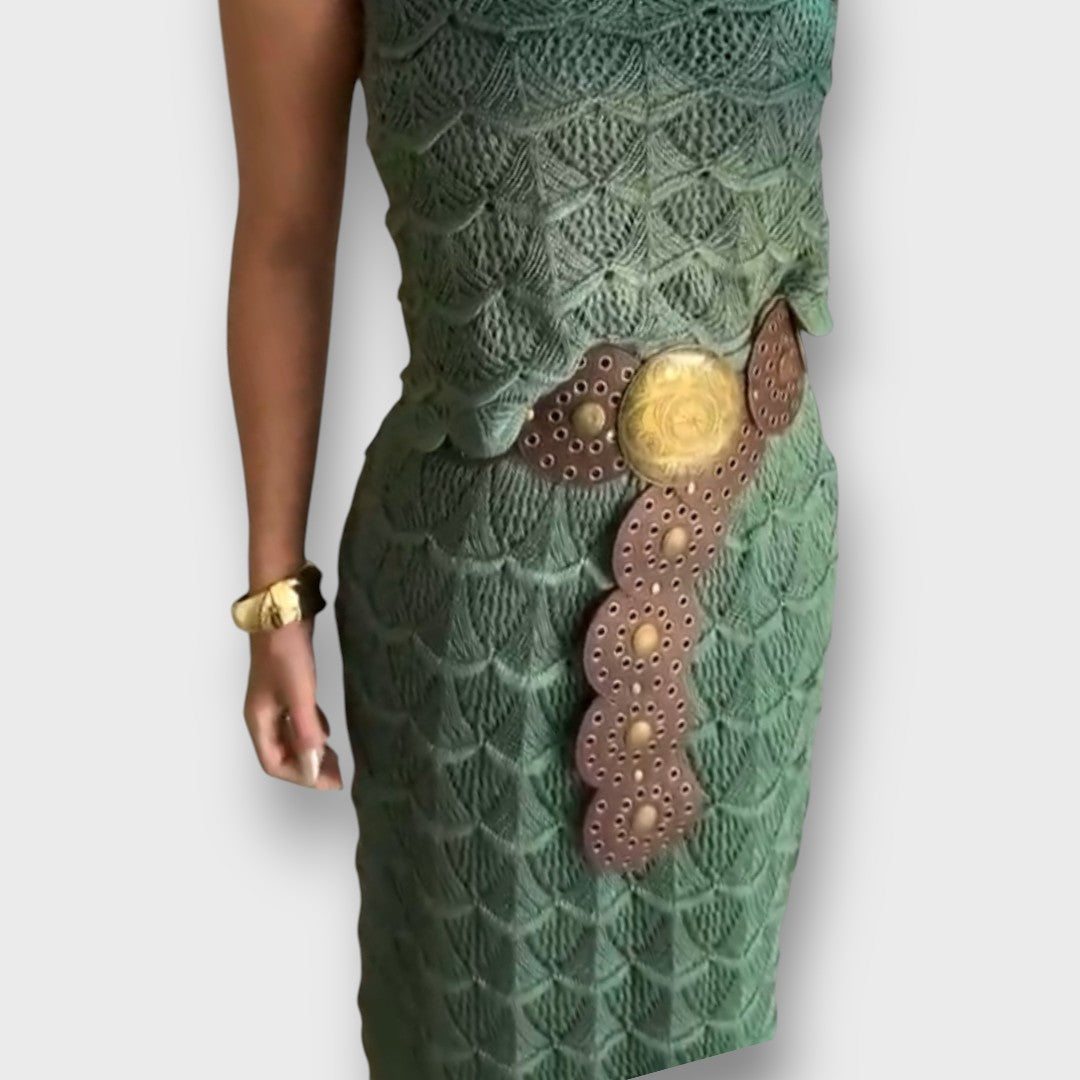 Lunara – Zweiteiler mit Häkelmuster aus Top und Rock