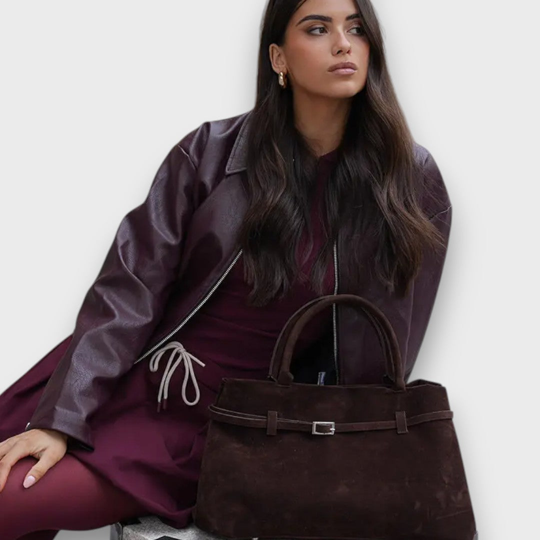 Dalia – Tote-Tasche in Wildlederoptik im Old-Money-Stil