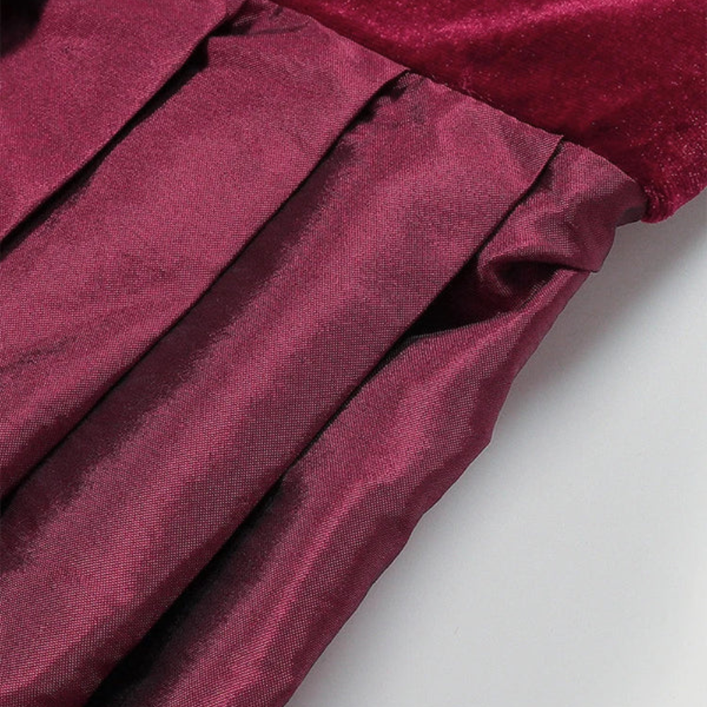 Damen Elegantes Kontrast Dirndl Kleid | Festlich Midi