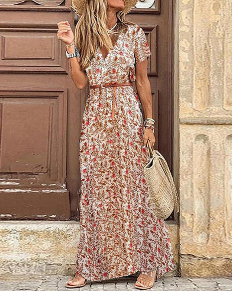 Damen Fließendes Boho Sommerkleid | Sommer Maxi Kleid