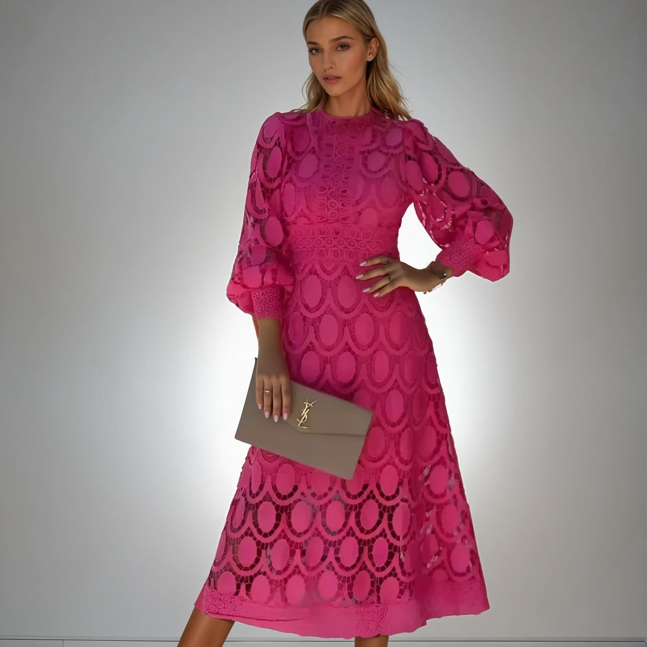 Vivienne | Farbenfrohes Maxikleid im Patchwork-Stil