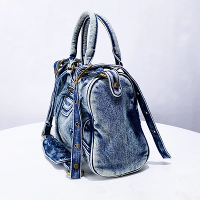 Everly Denim Crossbody Tasche mit verstellbarem Gurt und Reißfach