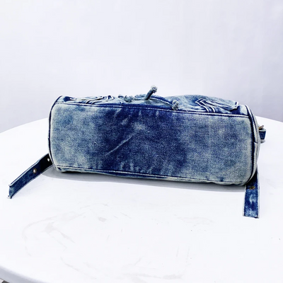 Everly Denim Crossbody Tasche mit verstellbarem Gurt und Reißfach