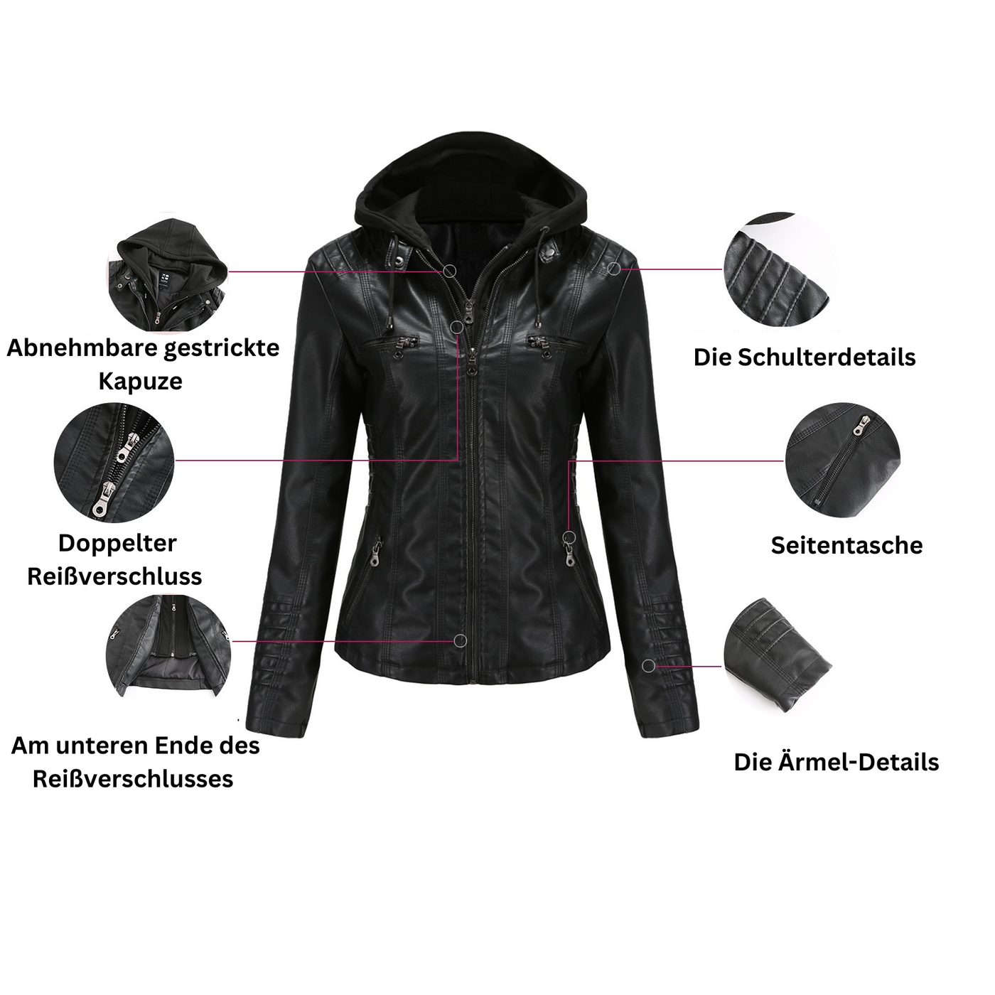 Ingrid | Stylische Lederjacke mit moderner Passform