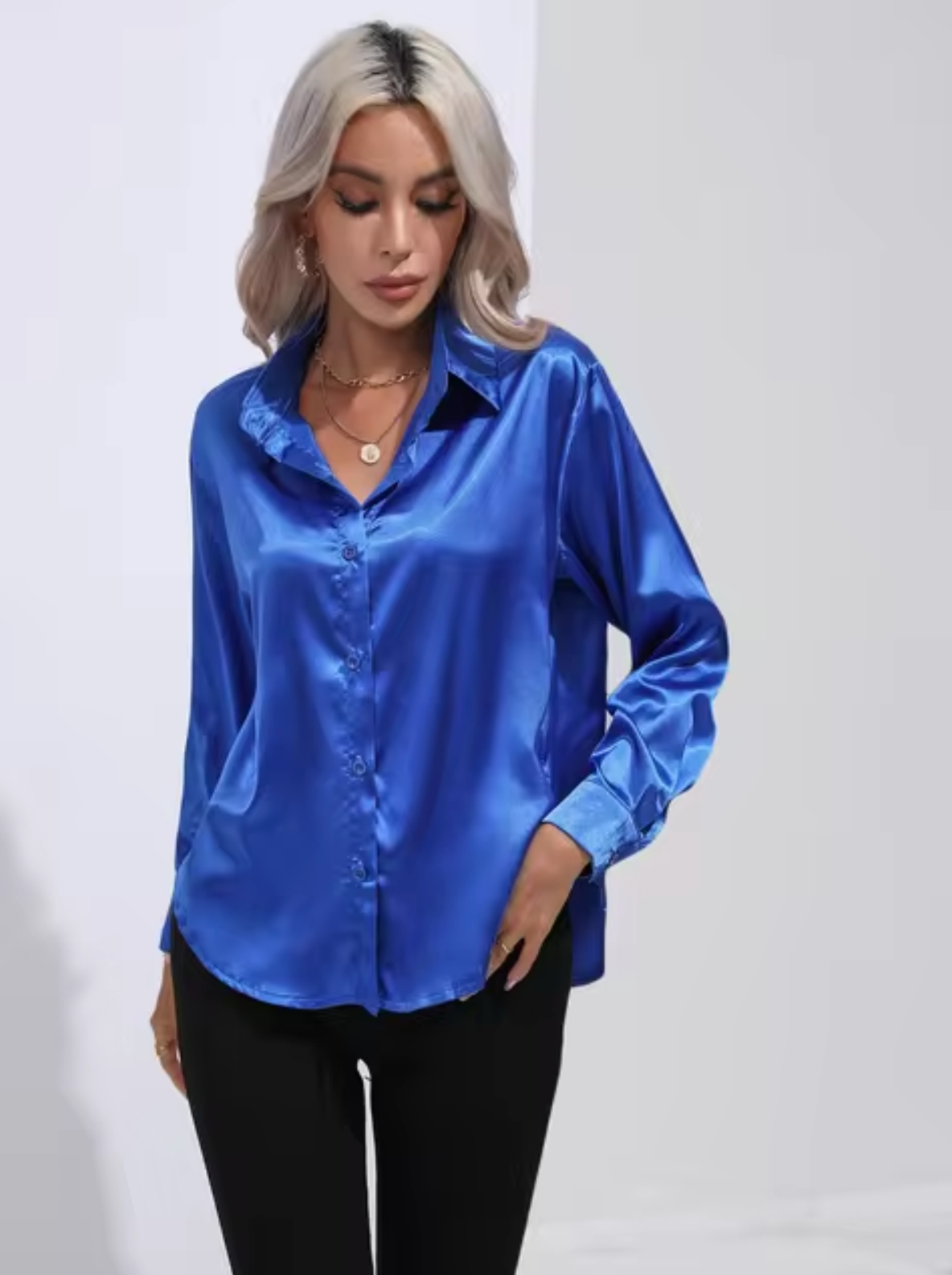 Doreen | Elegante Satin Charm Bluse