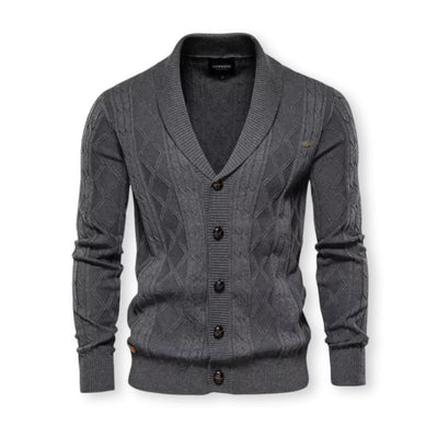 Herren Strickjacke mit Schalkragen - Klassisch Elegant
