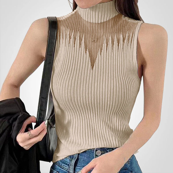 Rudolf – transparentes gestricktes crop-top mit neckholder