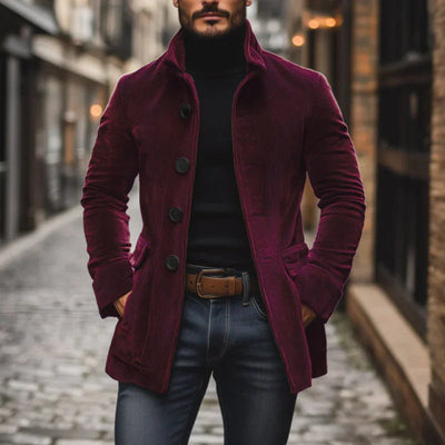 Elegante Cordjacke mit Hohem Kragen für Stil