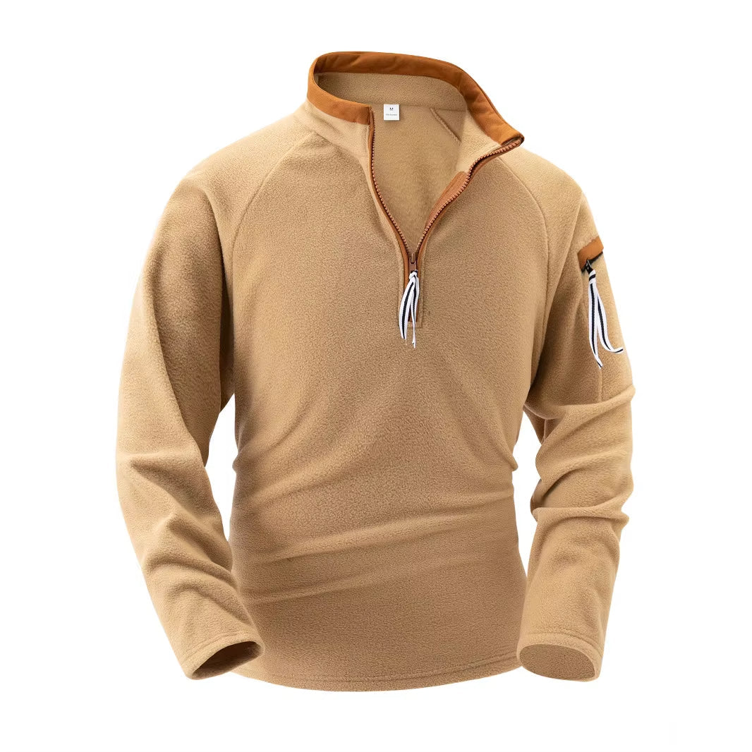 Herren Stehkragen Pullover mit Reißverschluss - Wärmend & Elegant
