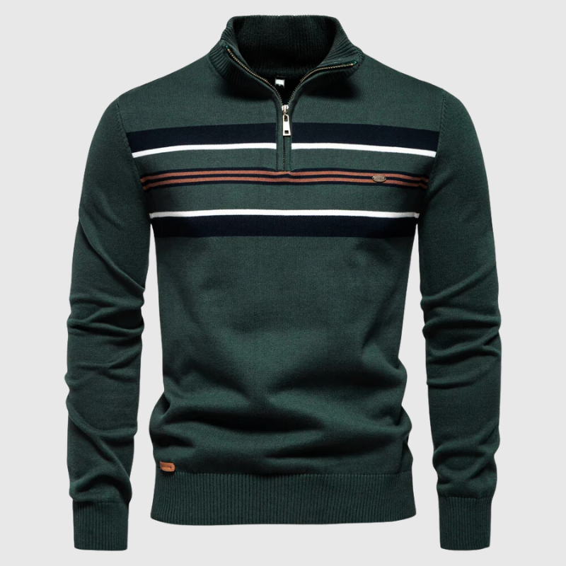 Moderner Herren Reißverschluss-Strickpullover