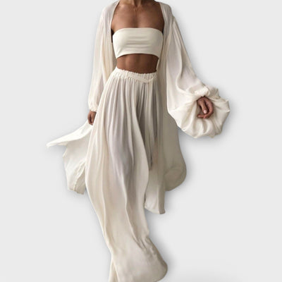 Lumara – Dreiteiliges Loungewear-Set mit Kimono