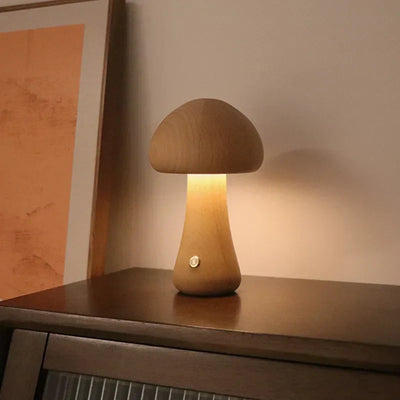 ShroomLicht | Elegantes LED-Nachtlicht aus Holz mit Touch-Funktion und einstellbarer Helligkeit
