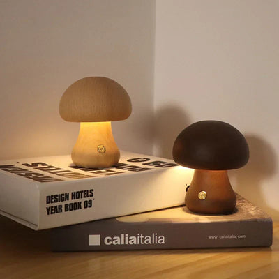 ShroomLicht | Elegantes LED-Nachtlicht aus Holz mit Touch-Funktion und einstellbarer Helligkeit