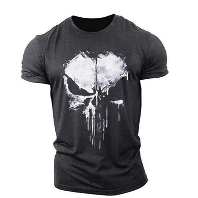 Herren Totenkopf T-Shirt  - Rundhals