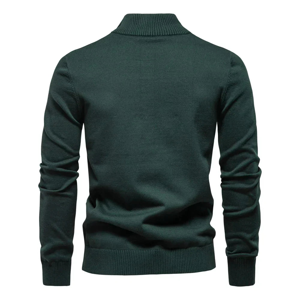Moderner Herren Reißverschluss-Strickpullover