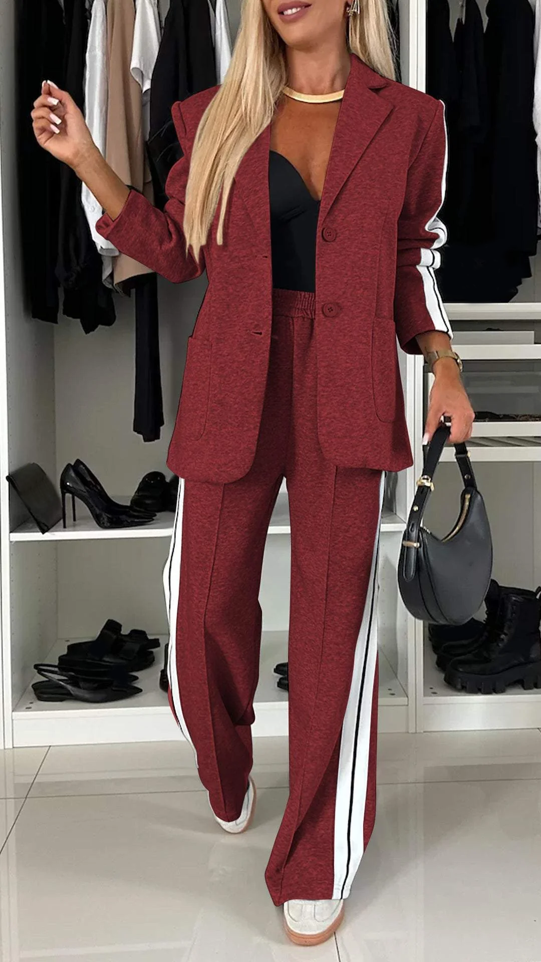 Damen Blazer aus Baumwolle mit langen Ärmeln - Eleganter Business Look