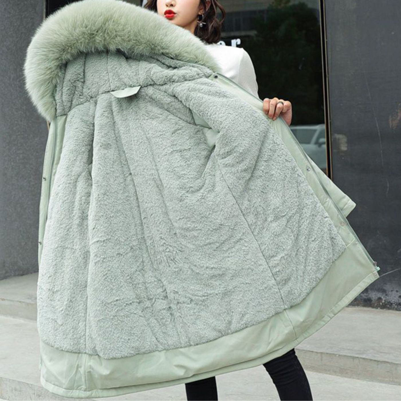 Jasmin | Wintermantel mit Fellkapuze und Komfort
