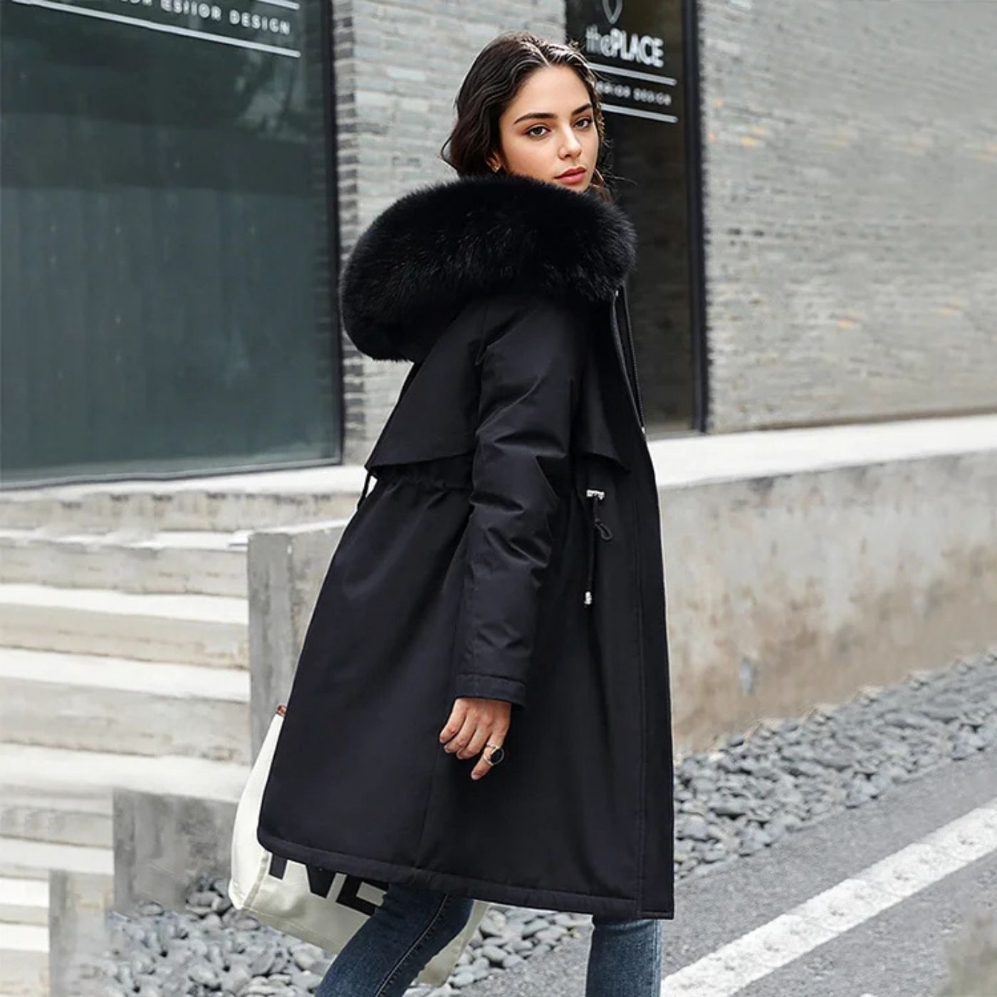 Jasmin | Wintermantel mit Fellkapuze und Komfort