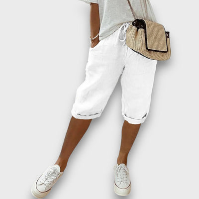 Maren – Luftige Sommer-Bermudas mit Leinenanteil