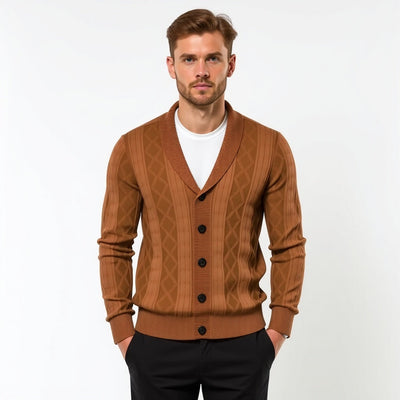 Herren Strickjacke mit Schalkragen - Klassisch Elegant