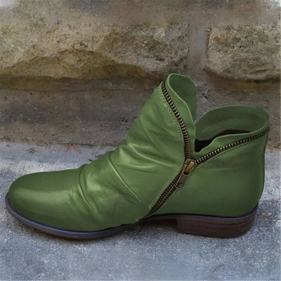 Lena™ - Bequeme Lederstiefel mit Reißverschluss