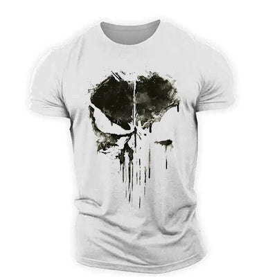 Herren Totenkopf T-Shirt  - Rundhals