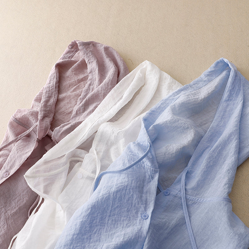 VICTORIA LEINEN-KAPUZENPULLOVER FÜR DAMEN