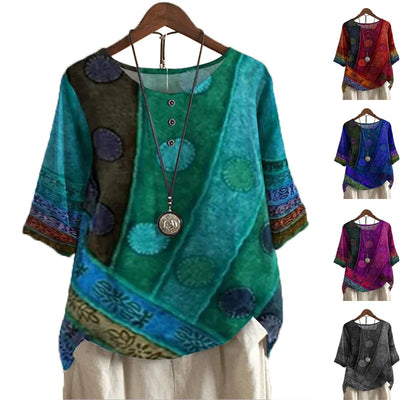 Lily™ - Bequemes, farbenfrohes Halbarm-Top