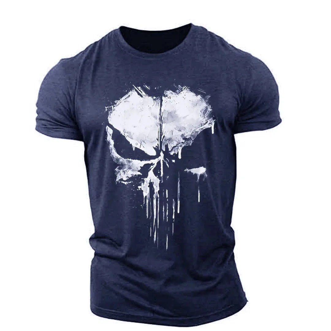 Herren Totenkopf T-Shirt  - Rundhals