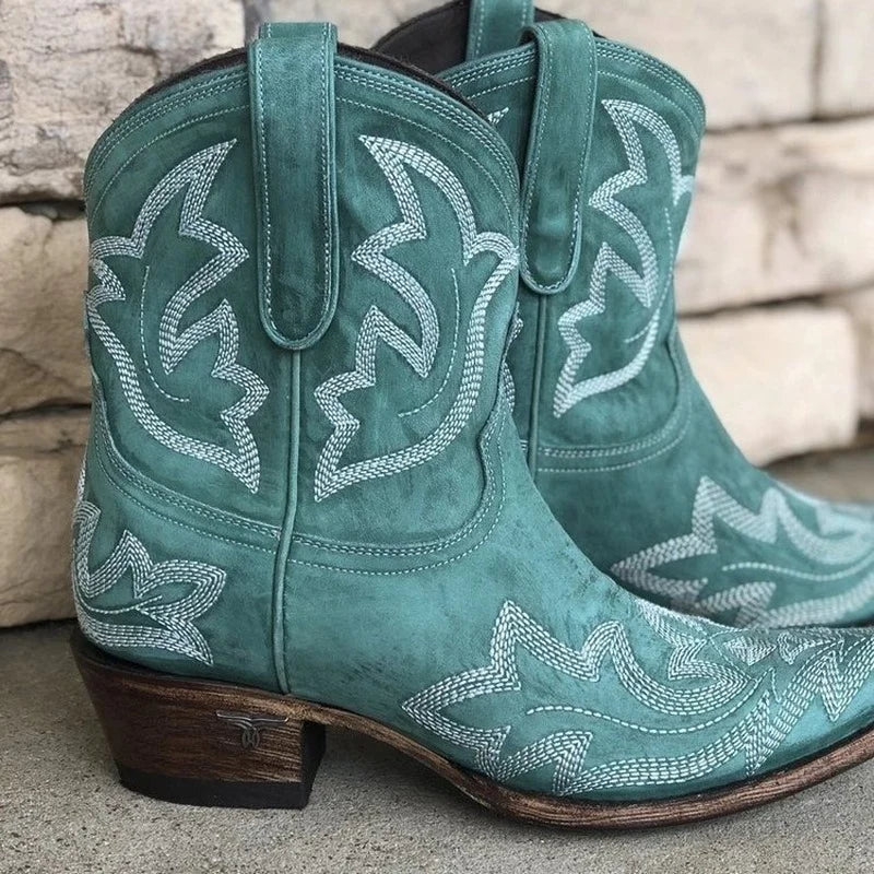 Bestickte cowboystiefel aus leder - Laurice