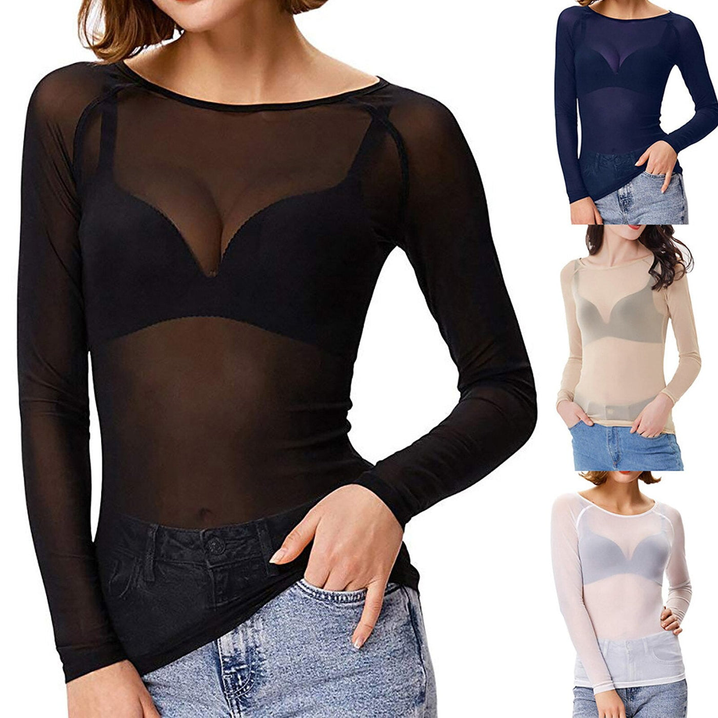 Nadine | Elegantes Mesh Ausgeh Top