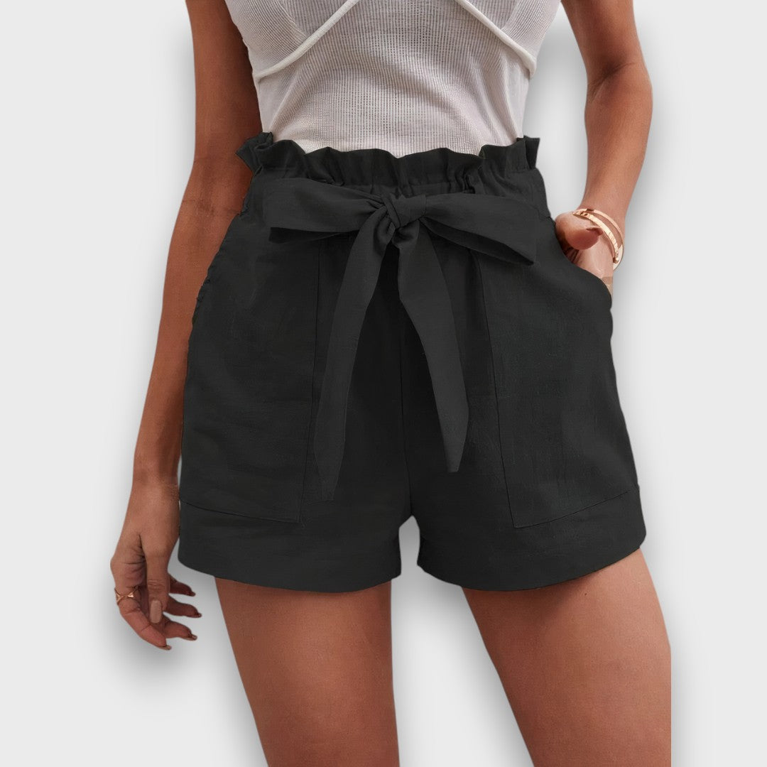 Cerelle – Hochtaillierte Shorts mit Bindegürtel