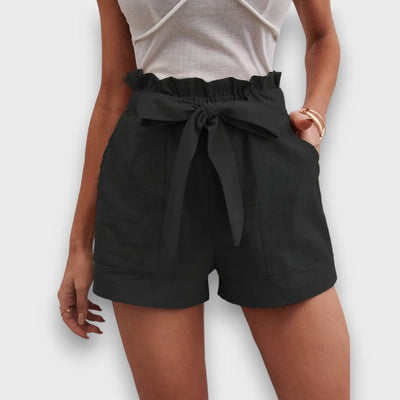 Cerelle – Hochtaillierte Shorts mit Bindegürtel