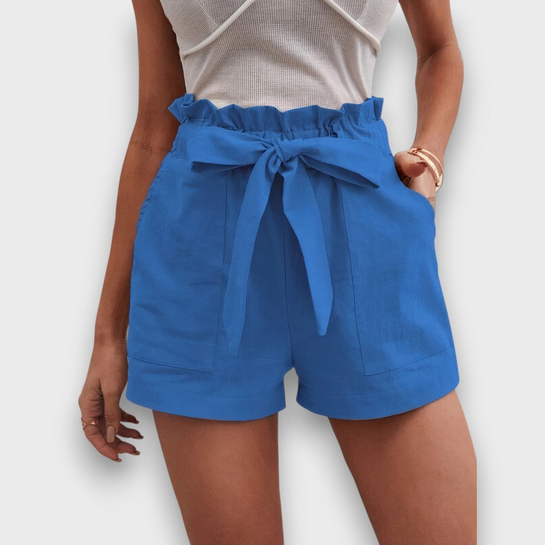 Cerelle – Hochtaillierte Shorts mit Bindegürtel