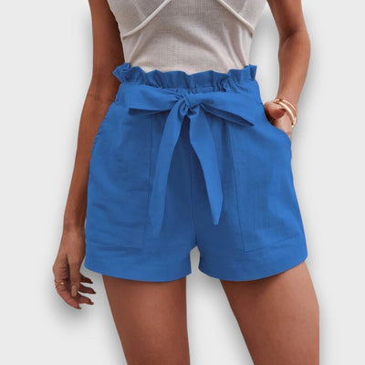 Cerelle – Hochtaillierte Shorts mit Bindegürtel