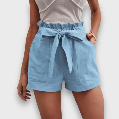 Cerelle – Hochtaillierte Shorts mit Bindegürtel