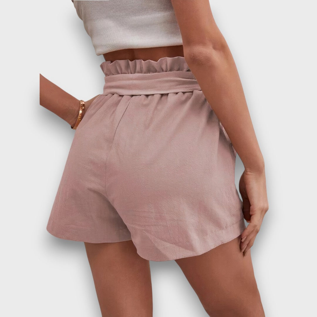Cerelle – Hochtaillierte Shorts mit Bindegürtel
