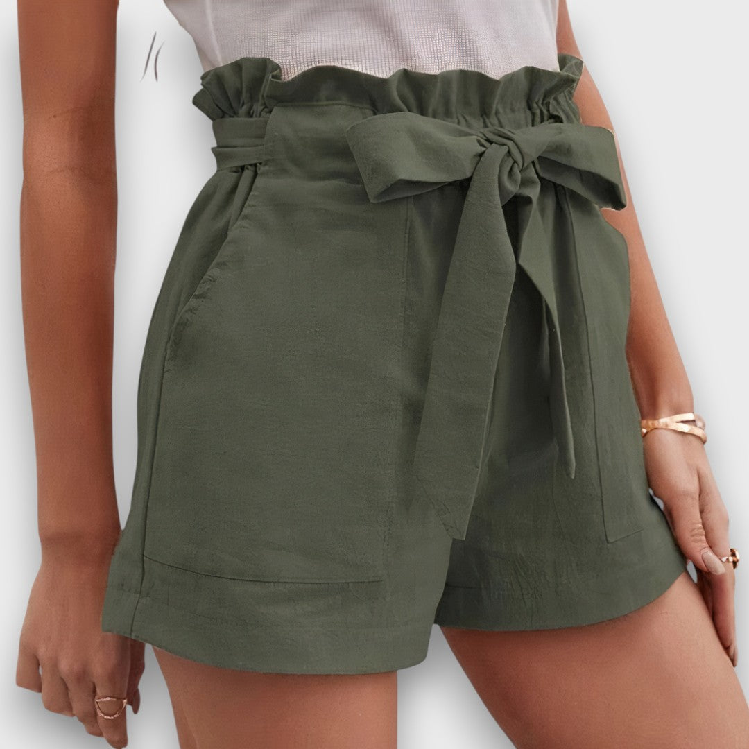 Cerelle – Hochtaillierte Shorts mit Bindegürtel