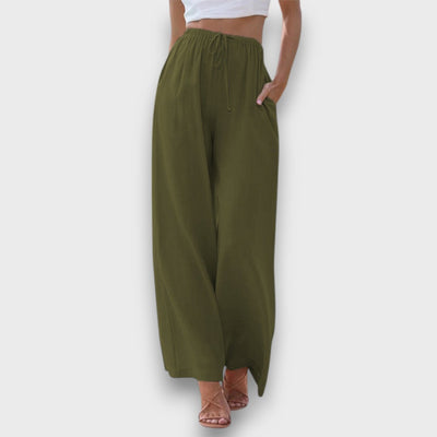 Elvaya – Luftige Hose mit Bindebund und weitem Bein